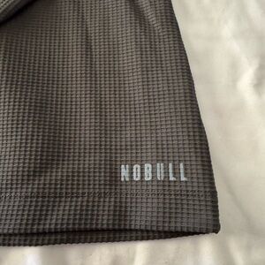 NOBULL Dark Gray Waffle-Knit Sweatshirt with White Logo
